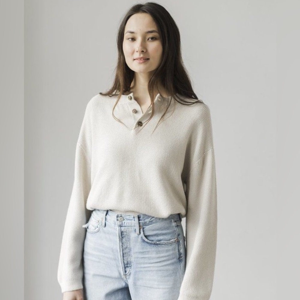Bare Knitwear Seed Stitch Henley
